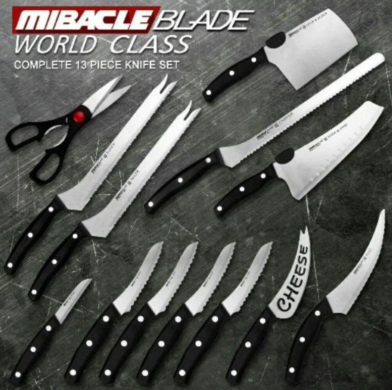 Set De Cuchillos X 13 Piezas Miracle Blade Corte Profesional